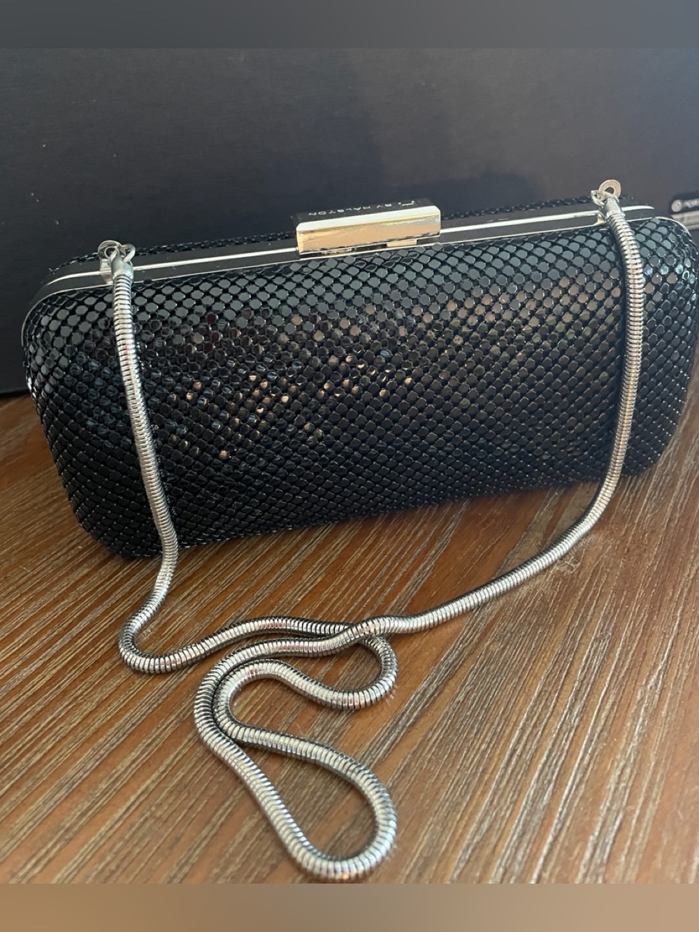 H by Halston Vintage Inspired Evening Bag Hard Case Y2K Wedding Guest Occasion